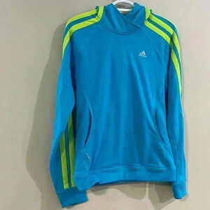 [L] ADIDAS  Response WOMENS Teal/ Lime PULLOVER HOODIE